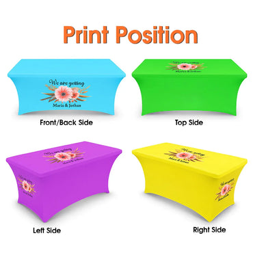 Custom Spandex Rectangle Table Print Position