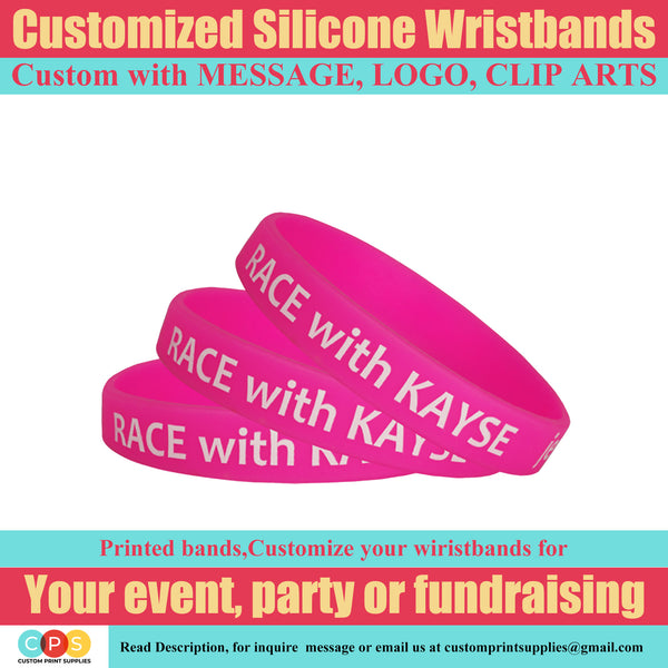 Custom Printed Silicone Wristband For Causes, Event, Fundraisers, Awareness, Support Adults Kids Size Rubber Bracelet, Rainbow Bracelet Bulk