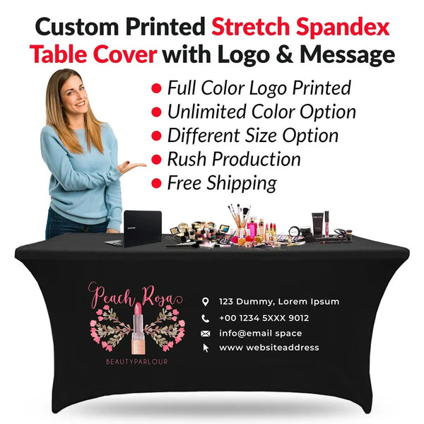 Custom Spandex Rectangle Table Cover - Custom Print Supplies LLC