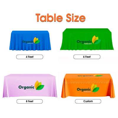 Custom Printed Stretch Spandex Table Cover with Logo and message