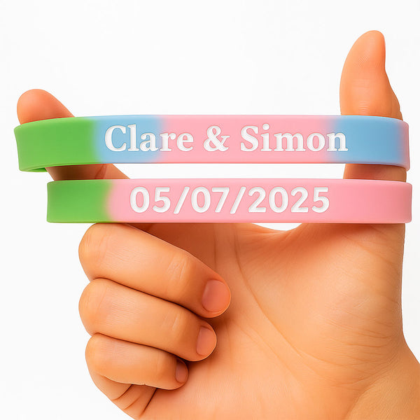 Debossed Color filled Silicone Wristbands