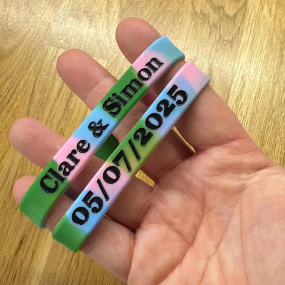 Debossed Color filled Silicone Wristbands