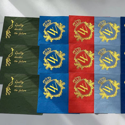 customized napkins with w logo 
