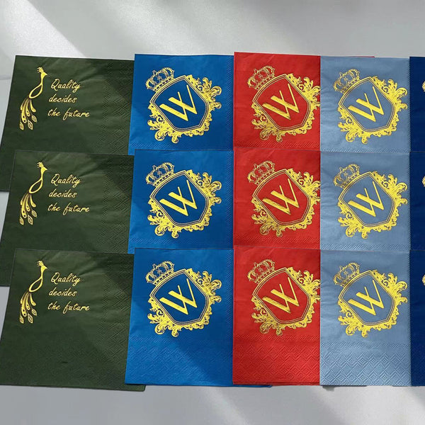 customized napkins with w logo 
