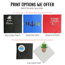 Various print options including one color, gold foil, silver foil, and full color prints on different backgrounds.